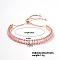 Simple and Elegant Minimalist Style Brass Light Padparadscha Rhinestone Box Chain Slider Women's Bracelets, Rose Gold, 10-1/4 inch(26cm)