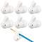 BENECREAT 6Pcs 2 Colors Rabbit Ceramic Paint Brush Pen Holders, White, 38x25x45mm, 3pcs/color