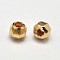 PVD Vacuum Plating Brass Round Faceted Spacer Beads, Golden, 4mm, Hole: 1.5mm