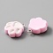 Opaque Resin Pendants, with Platinum Plated Iron Loops, Cat Claw Charm, Pink, 21x20x7.5mm, Hole: 2mm