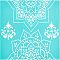 Self-Adhesive Silk Screen Printing Stencil, for Painting on Wood, DIY Decoration T-Shirt Fabric, Sky Blue, Flower Pattern, 22x28cm