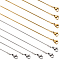 SUNNYCLUE 12Pcs 2 Colors 304 Stainless Steel Round Snake Chain Necklaces Set, for Beadable Necklace Making, Golden & Stainless Steel Color, 17.7 inch(45cm), 6Pcs/color