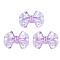 Transparent Acrylic Beads, Rainbow Color Plated, Bowknot, Lilac, 23x31x9mm, Hole: 2.5mm