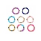 8Pcs 8 Color Acrylic Curved Tube & Plastic Evil Eye Beaded Stretch Bracelets Set, Lucky Stackable Bracelets for Women, Mixed Color, Inner Diameter: 2-1/8 inch(5.5cm), 1Pc/color