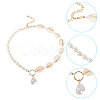 ANATTASOUL Natural Shell Braided Bead Bracelet & Imitation Pearl Pendant Necklace SJEW-AN0001-17-3