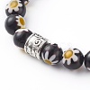 Handmade Millefiori Lampwork Round Beads Stretch Bracelets BJEW-JB06057-01-2