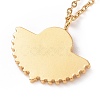 Ion Plating(IP) 304 Stainless Steel Fan Pendant Necklace for Women NJEW-E014-04G-4