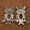 25x18mm Transparent Glass Cabochons and Tibetan Style Big Owl Pendant Cabochon Settings for Halloween DIY-X0186-AS-NR-4