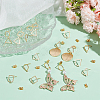 Beebeecraft 24Pcs 3 Style Square & Triangle & Ring Brass Stud Earring Findings KK-BBC0012-84-4