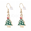 Christmas Theme Alloy Enamel Dangle Earrings Sets EJEW-JE04512-13