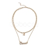 Alloy Double Layered Necklaces NJEW-B0002-09G-4