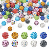 Pandahall 100Pcs 10 Colors Rhinestone Pave Disco Ball Beads RB-TA0001-11A-2