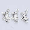 Tibetan Style Alloy Kitten Pendants TIBE-R316-028AS-RS-1