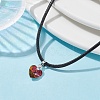 Glass Heart Pendant Necklaces NJEW-JN04476-01-2