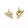 Brass Micro Pave Cubic Zirconia Pendants KK-T004-106G-02-3