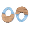 Opaque Resin & Walnut Wood Pendants RESI-S389-014A-C-3