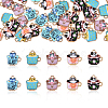 50pcs 5 Style Zinc Alloy Enamel Pendants PALLOY-CJ0001-146-3