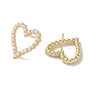 Rack Plating Brass Heart Stud Earring EJEW-H099-13G-2