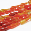 Dyed Teardrop Natural Agate Beads Strands X-G-I182-03-2