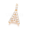 Golden Plated Brass Micro Pave Clear Cubic Zirconia Pendants ZIRC-L093-01A-1
