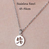 Non-Tarnish 201 Stainless Steel Hollow Clover Pendant Necklace NJEW-OY001-20-3