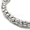 304 Stainless Steel Byzantine Chain Bracelet BJEW-C042-08P-2