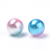 Rainbow Acrylic Imitation Pearl Beads X-OACR-R065-8mm-A05-2