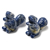 Natural & Synthetic Mixed Gemstone Carved Healing Squirrel Figurines DJEW-D012-01I-2