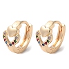 Rack Plating Brass Micro Pave Colorful Cubic Zirconia Hoop Earrings EJEW-P238-10KCG-1