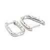Textured Rectangle Brass Hoop Earrings EJEW-B007-02P-2