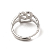 304 Stainless Steel Double Heart Adjustable Ring for Women RJEW-P081-02P-3