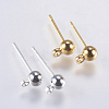 Brass Stud Earring Findings KK-F737-43-RS-1