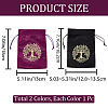 CREATCABIN 2Pcs 2 Style Tree of Life Pattern Velvet Packing Pouches TP-CN0001-10-2