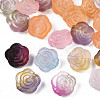 Two Tone Spray Painted Transparent Acrylic Beads X-ACRP-S679-39-1