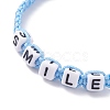 Word Smile Braided Bead Bracelet BJEW-JB07597-4