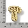 Rack Plating Brass Micro Pave Clear Cubic Zirconia Pendants ZIRC-U002-G-T-3