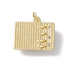 Brass Micro Pave Clear Cubic Zirconia Pendants KK-I692-05G-04-2