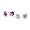 Brass Micro Pave Cubic Zirconia Stud Earrings Findings ZIRC-C027-14P-RS-1