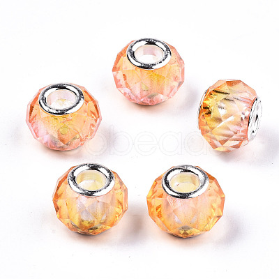 Baking Painted Glass European Beads DGLA-N033-05A-A02-1