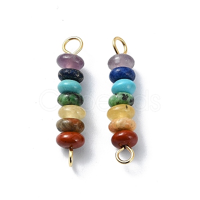 7 Chakra Gemstone Beaded Connector Charms X-PALLOY-JF02531-02-1