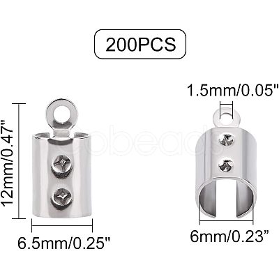 Unicraftale 304 Stainless Steel Folding Crimp Cord Ends STAS-UN0005-72-1