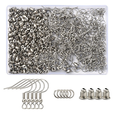 Tarnish Resistant 200Pcs 304 Stainless Steel Earring Hooks STAS-T051-007-1