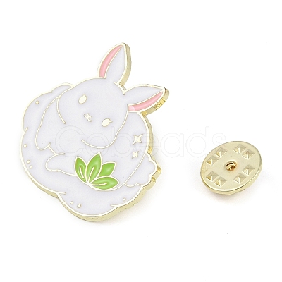 Bunny Zinc Alloy Enamel Brooch JEWB-C034-07D-G-1