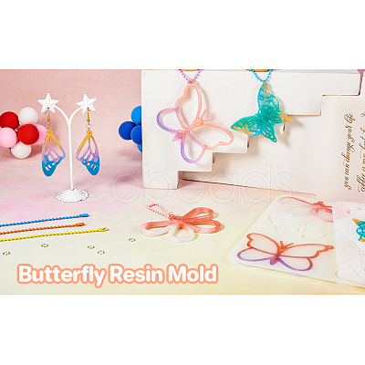 DIY Butterfly Pendant Keychain Making Kits DIY-TA0004-50-1