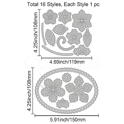 Carbon Steel Cutting Dies Stencils DIY-WH0309-1218-1