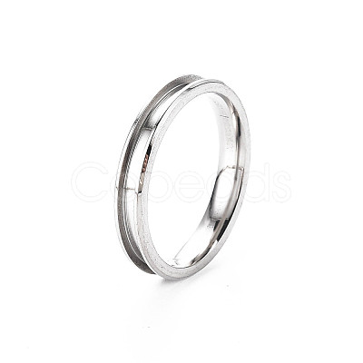 304 Stainless Steel Grooved Finger Ring Settings STAS-WH0039-01D-P-1