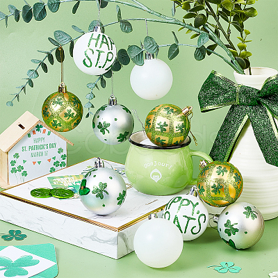 Saint Patrick's Day Theme Plastic & Polyester Ball Pendant Decorations AJEW-WH0299-34-1