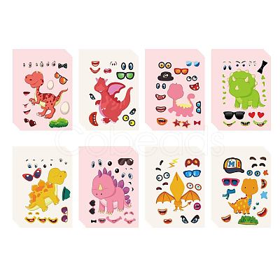 48 Sheets 8 Styles Paper Make a Face Stickers DIY-WH0467-004-1