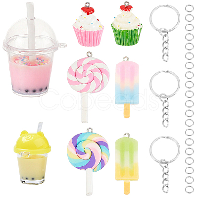 SUNNYCLUE DIY Imitation Food Key Chain Making Kit DIY-SC0018-32-1