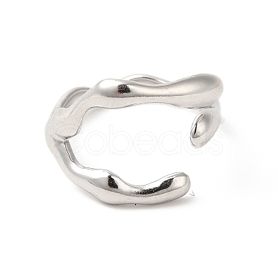 Non-Tarnish 304 Stainless Steel Cuff Finger Ring RJEW-E063-32P-1